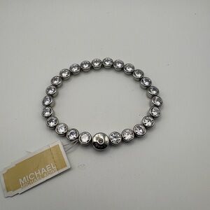 Michael Kors Silver Crystal Bezel Bracelet